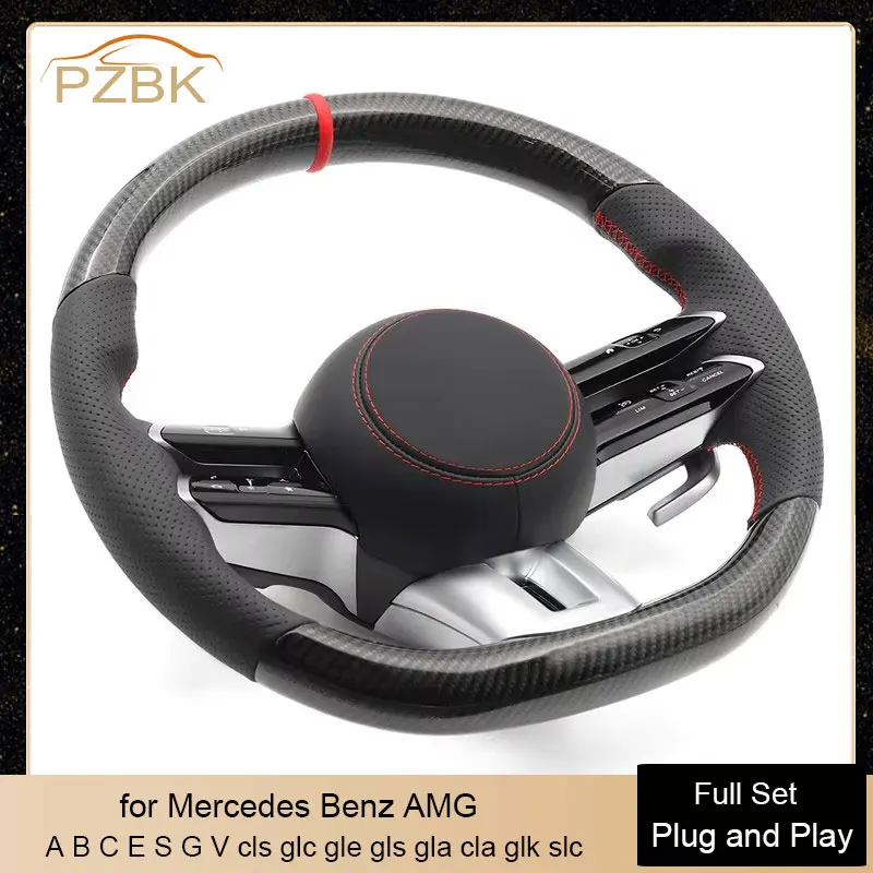 

Carbon Fiber Steering Wheel Assembly for Mercedes Benz AMG W205 W204 W222 A B C E S G V Class Cls Glc Gle Gls Gla Cla Glk Slc