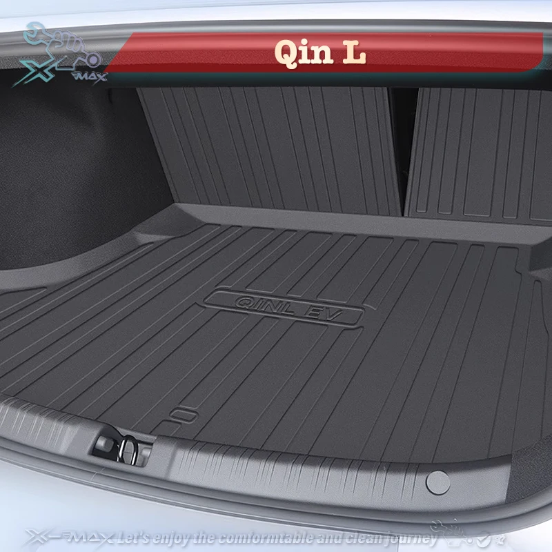 

For BYD Qin L EV DM-i 2024-2025 Custom Fit Car Trunk Mat All Season Cargo Mat 3D Shaped Laser Measured Trunk Liners