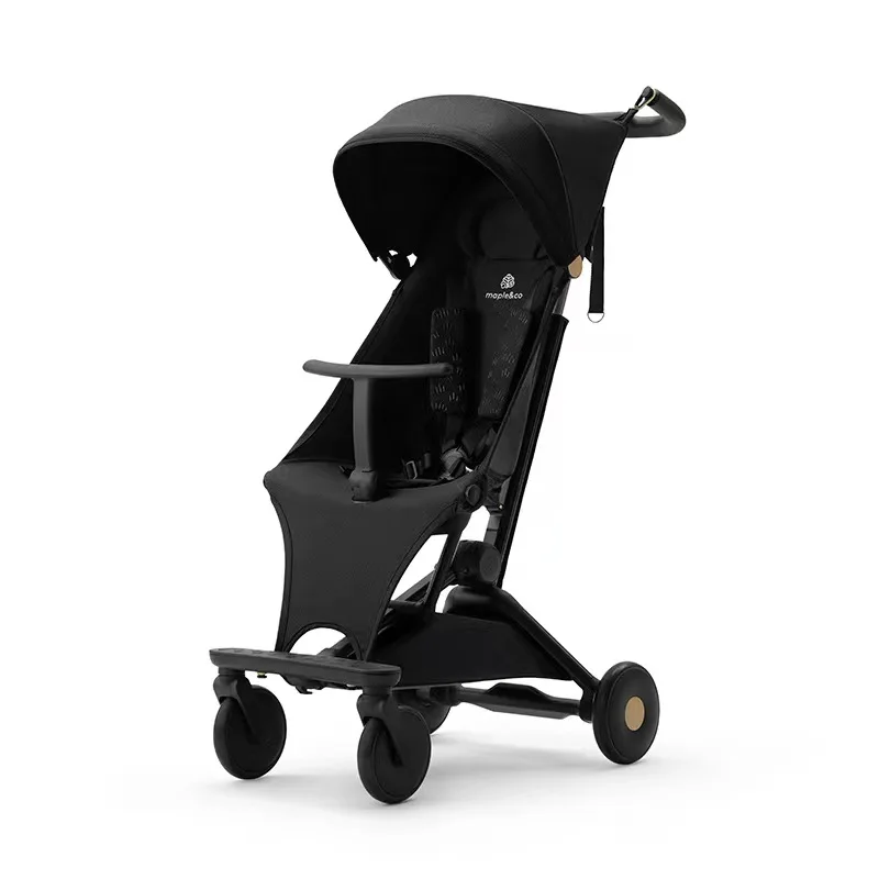 Ultra-Light Stroller - Foldable Airplane-Friendly Baby Carrier with 4-Wheel Shock Absorption, UPF50+ Canopy & Reclining Seat - Image 6