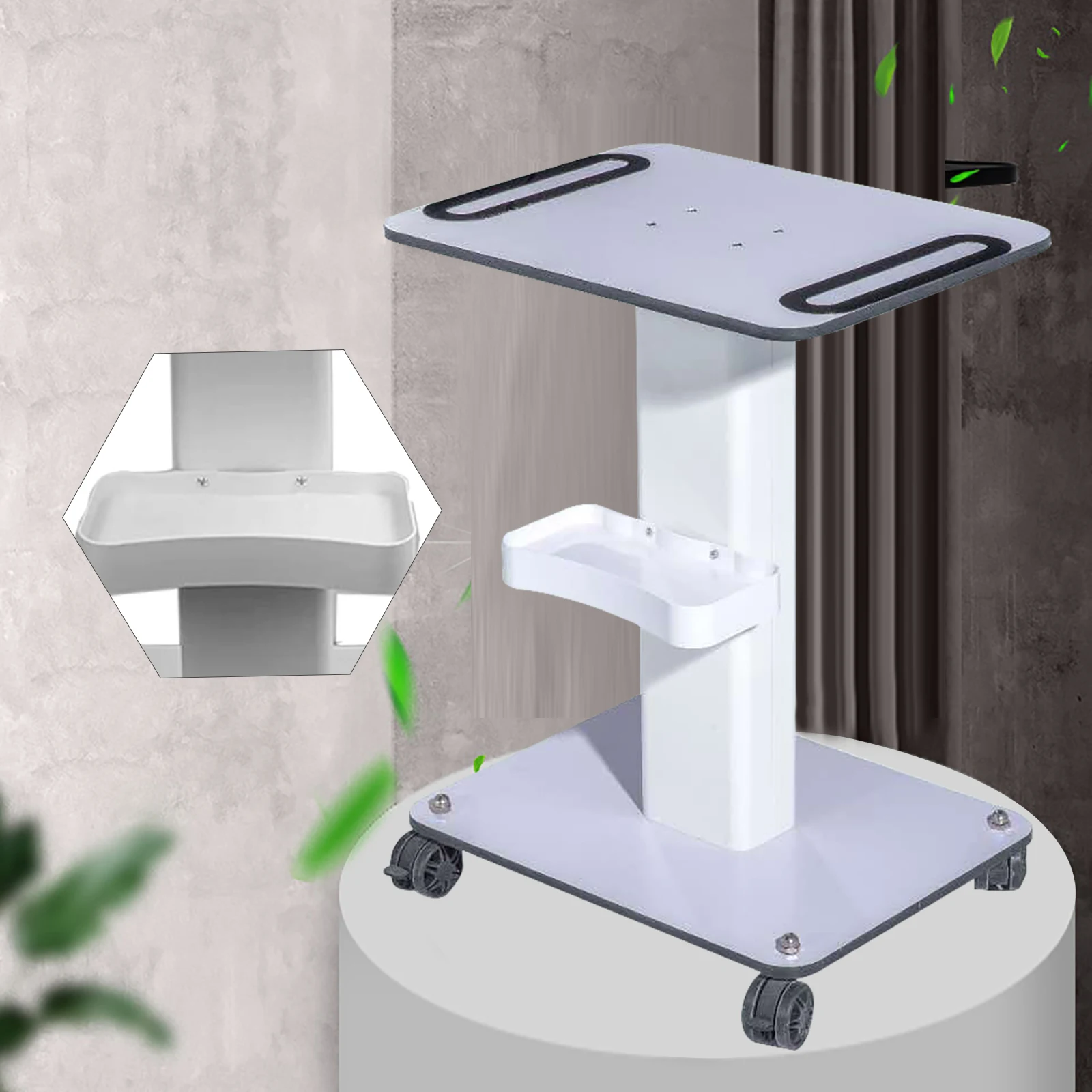 2 Layer Large Table Trolley Special for White Spectrometer High Load-bearing Storage Rack Multifunctional Shelf