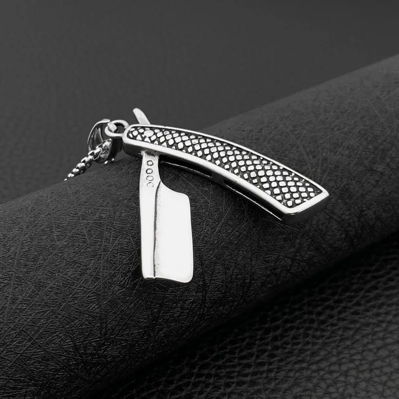 Titanium Steel Necklace Stainless Steel Haircut Set Accessories New Product Trend Razor Pendant Jewelry Hot Sale