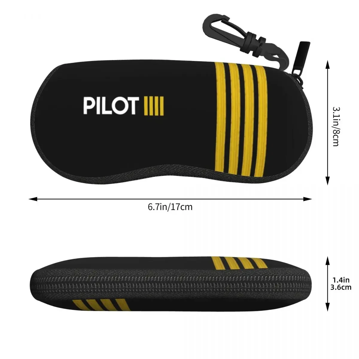 Custom Pilot Captain Stripes Eyeglass Glasses Case Women Men Soft Aviation Airplane Aviator Sunglasses Protective Pouch