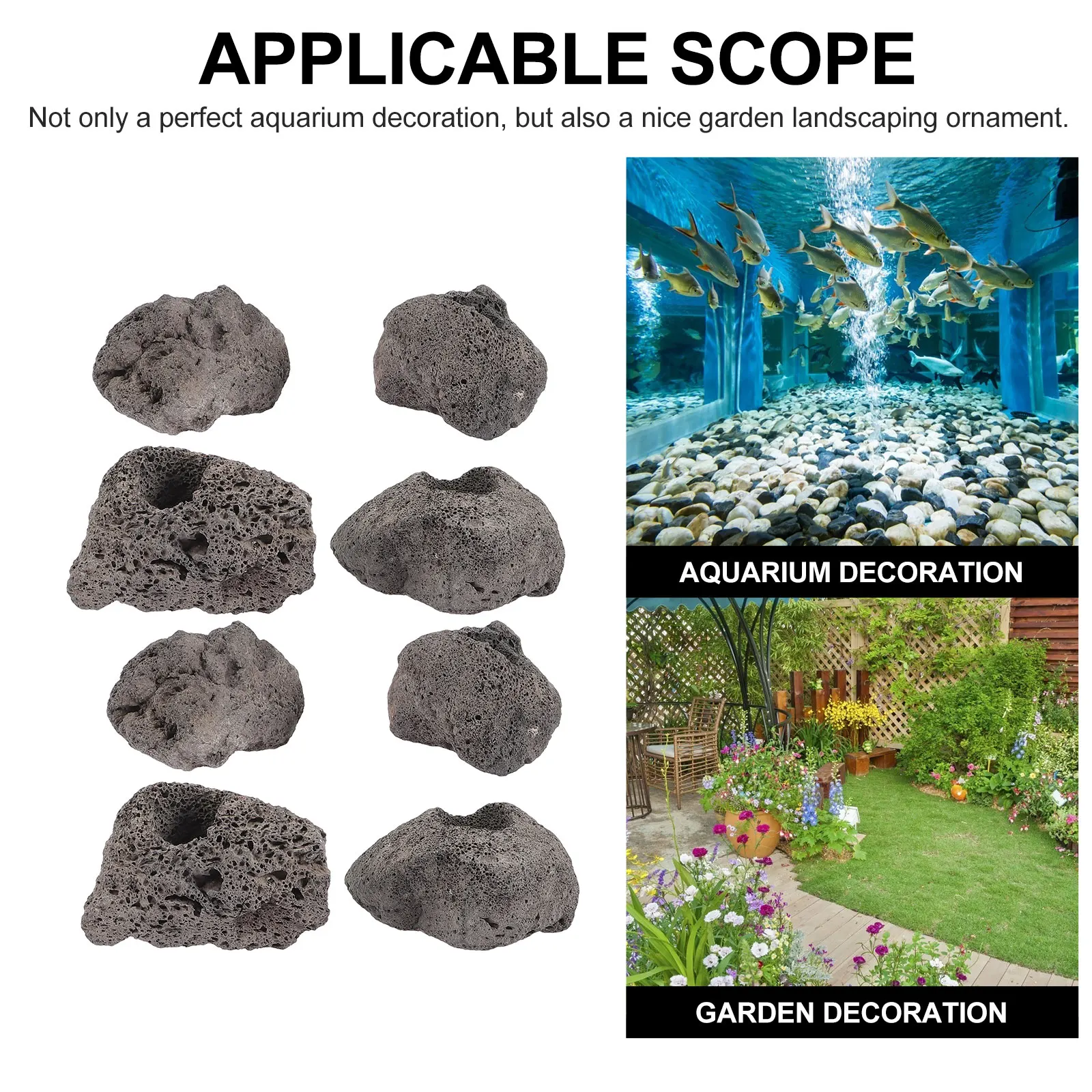 

10 Pcs Volcanic Rock Decoration Fish Tank Stone Aquarium Stones Decorations Ornaments Rocks