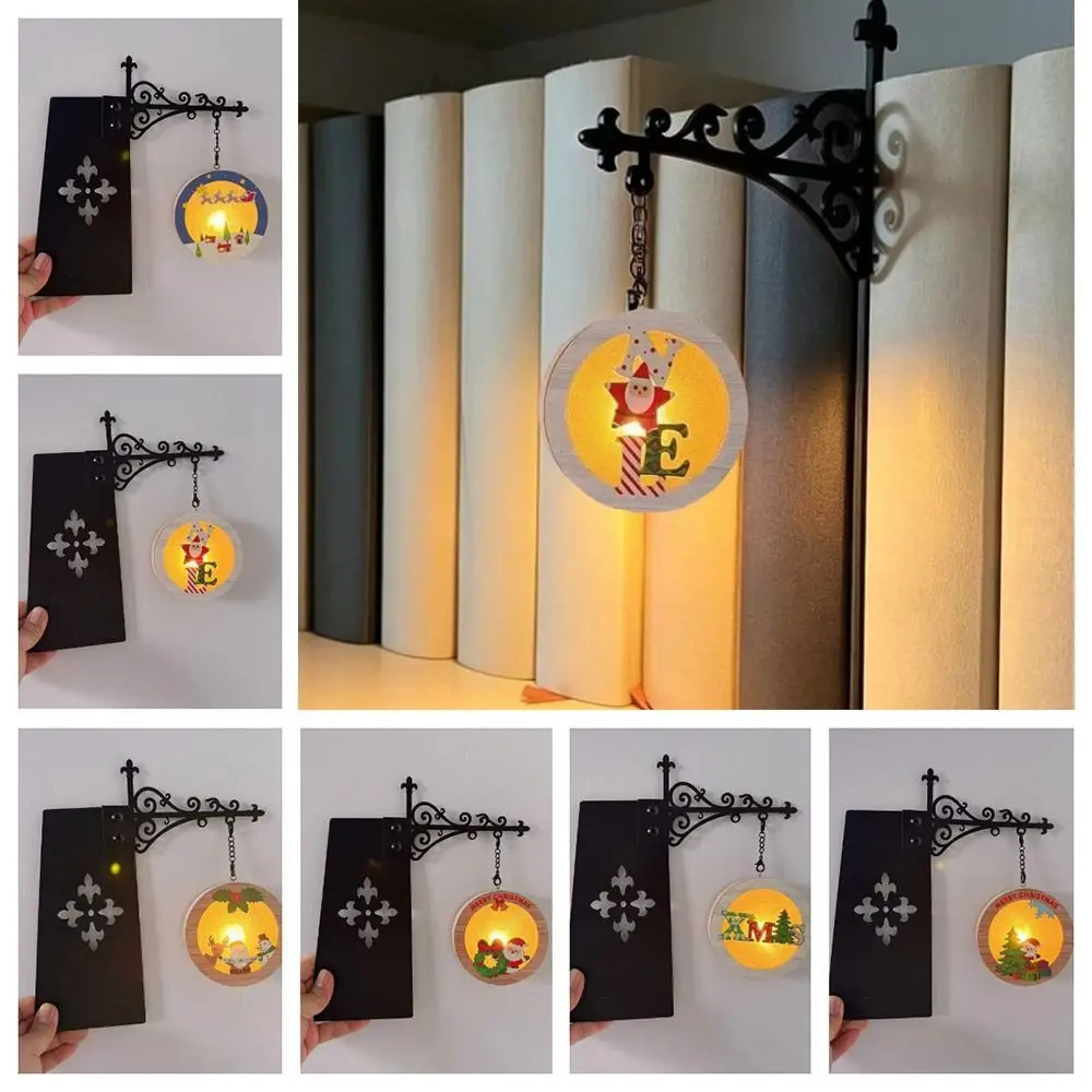 Vintage Bookshelf Lantern Light Decorative Warm Light Bookshelf Lighting Retro Style Christmas Library Lamp Bookend Ornament