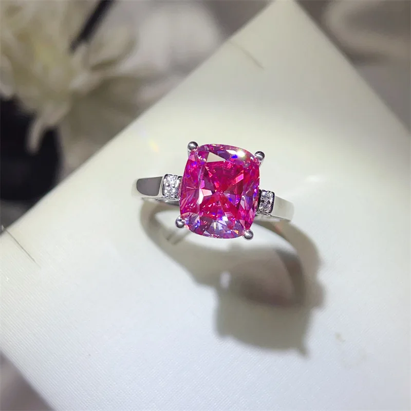 

Elegant Pink Charm Fancy Pink Diamond Ring For Women 5ct Moissanite PT950 Platinum | Pink hue, brightening and noble
