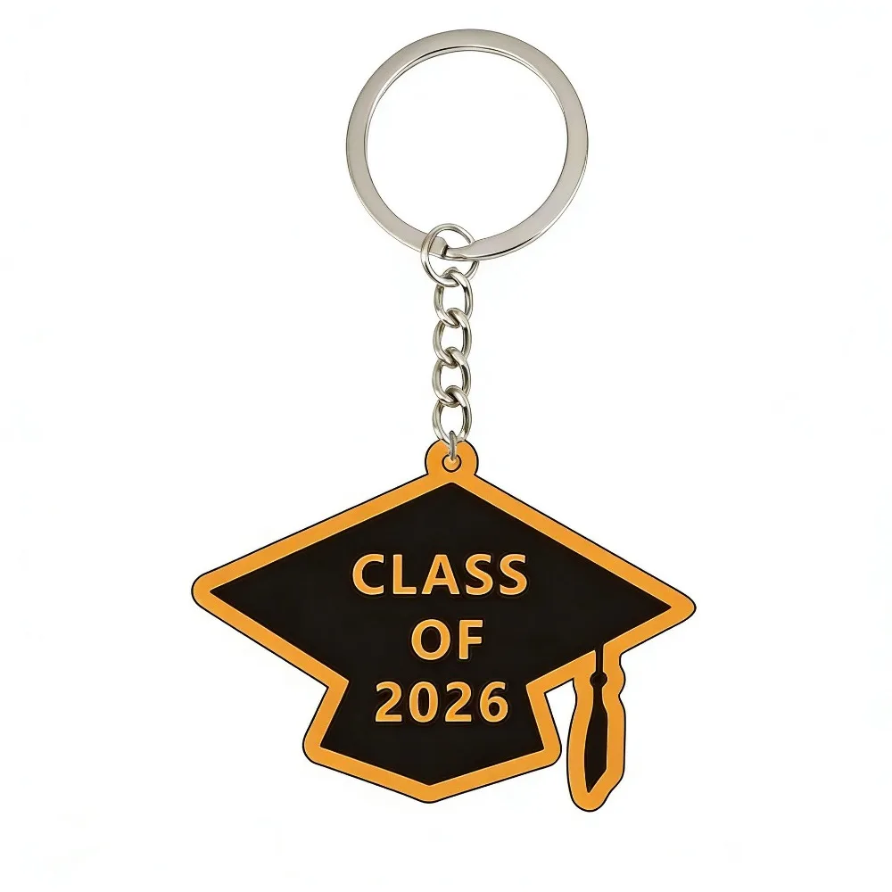 Graduation Season Theme Design Keychain Bachelor's Cap Keyring Pendant Acrylic Flat Decorative Personalized Accessories Gifts