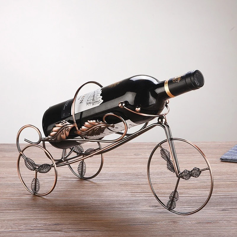 Creative Metal Wine Rack Vintage Wine Bottle Storage And Glass Holder Bar Home Decoration Display Stand