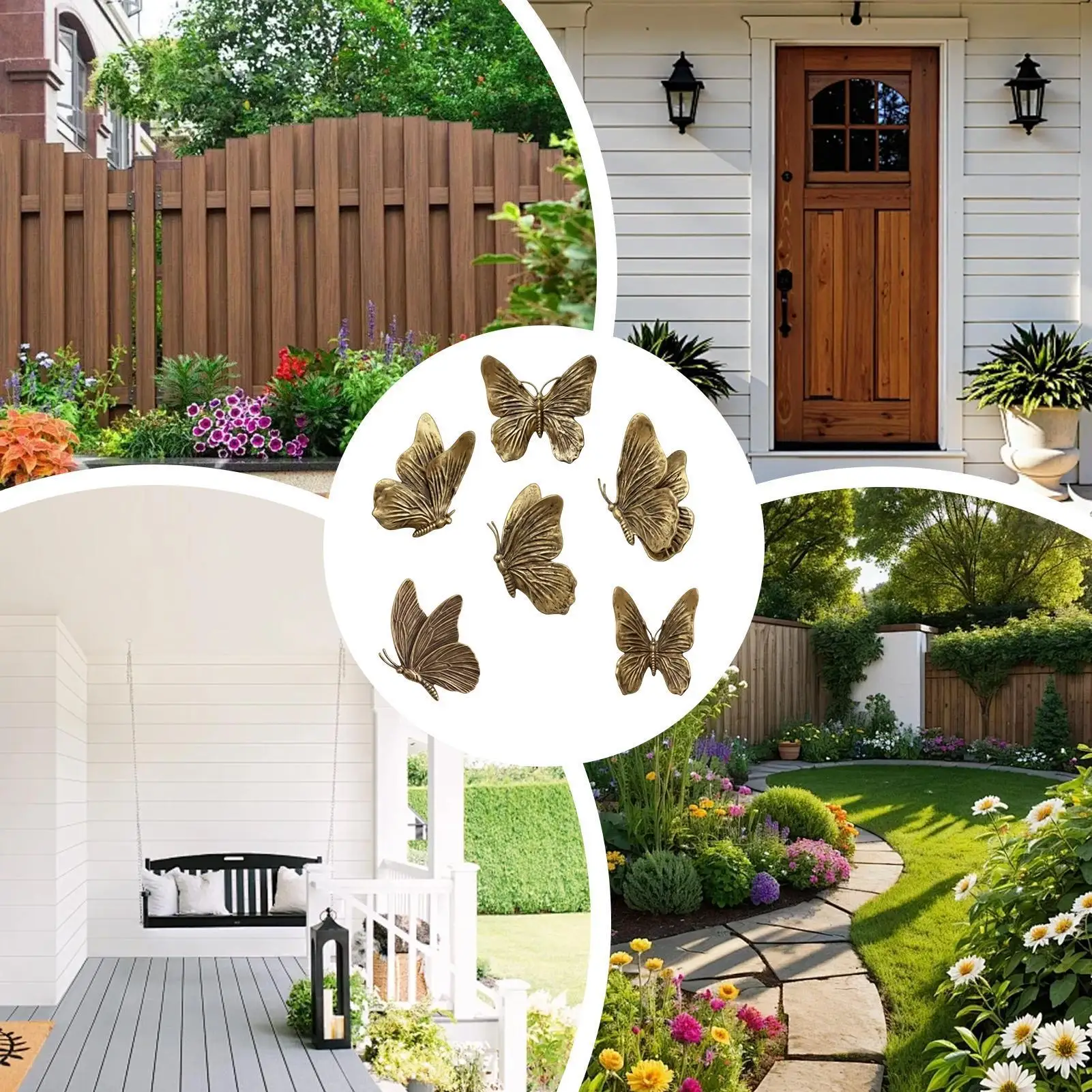 6Pcs Creative Resin Butterfly Unique Yard Decoration Home Wall Art Outdoor Garden Fence Decor