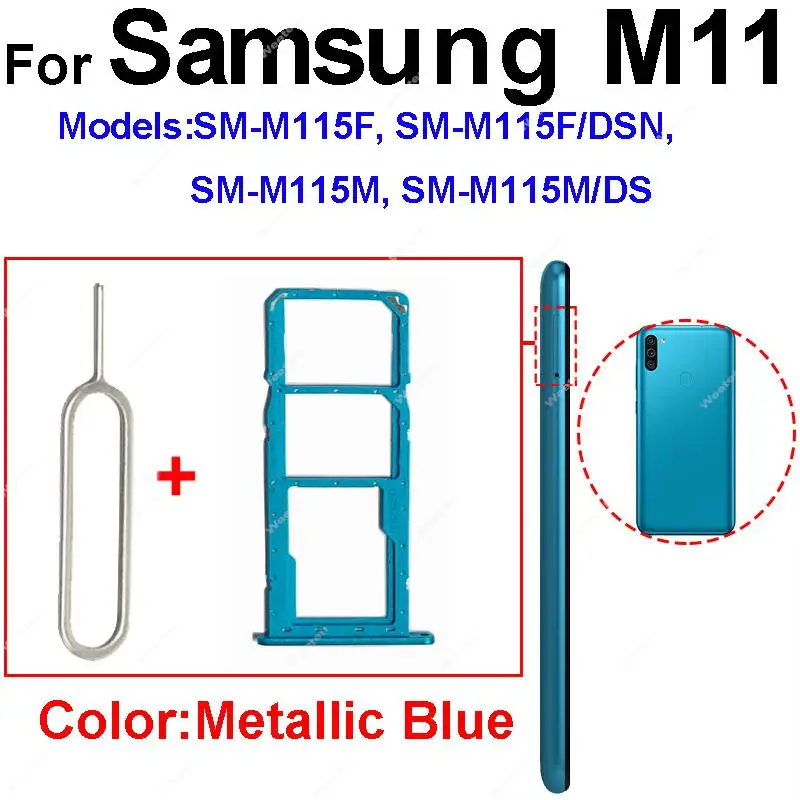 Sim Card reader Tray For Samsung M11 M12 M127 SM-M127F SM-M127G SIM Card Slot Micro Memory Card Reader Adapter Connector parts view 2