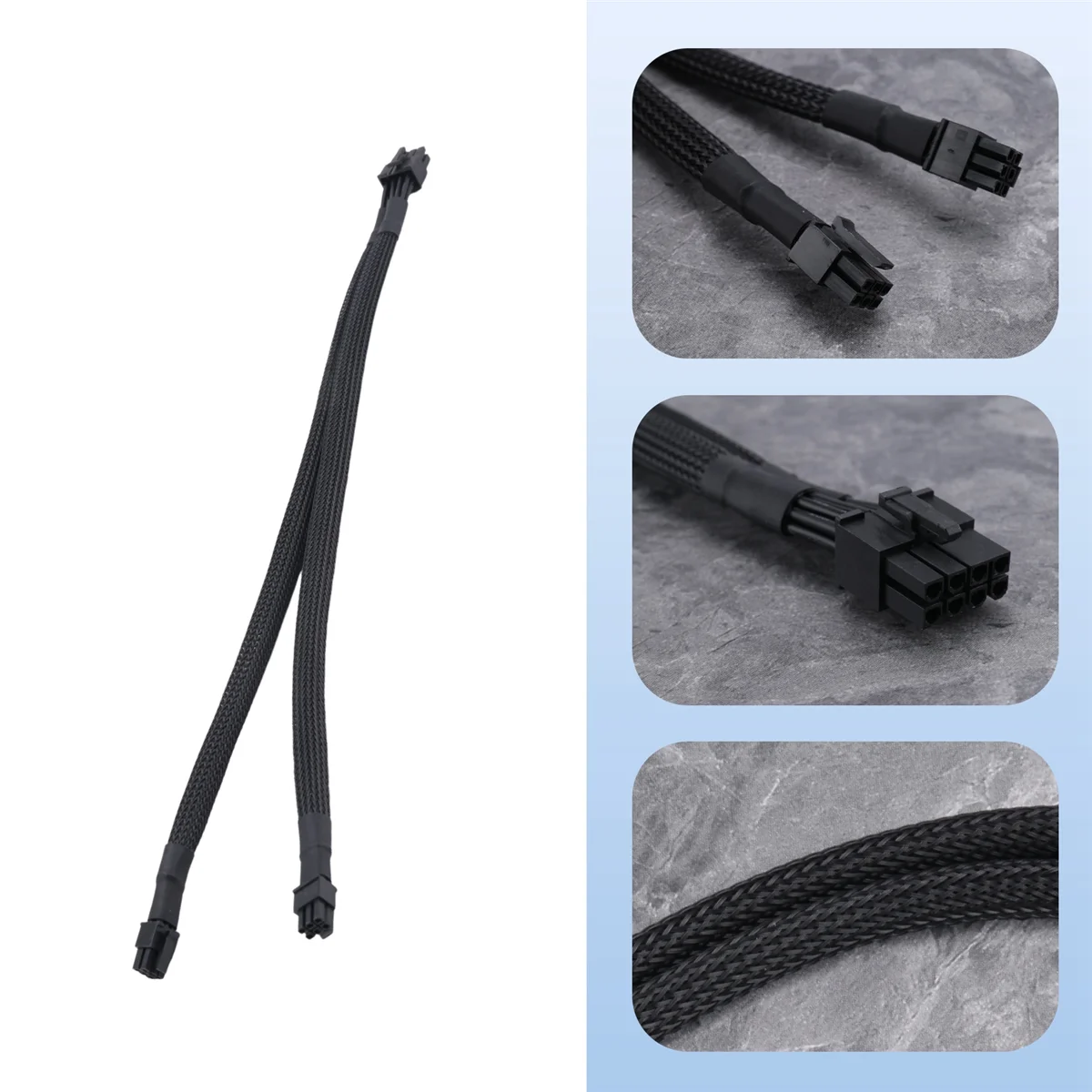 A98TDual Mini 6 pinos para 8 pinos PCI Express placa de vídeo adaptador de alimentação cabo com manga para Mac Pro Tower/Power Mac G5 15 polegadas