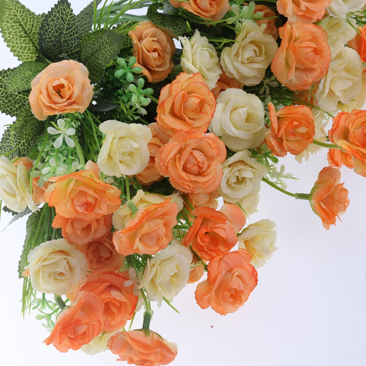 

5pcs Mini Rose Artificial Flowers Soft Cloth Plastic Stem Realistic Decor Wedding Birthday Home Garden Party
