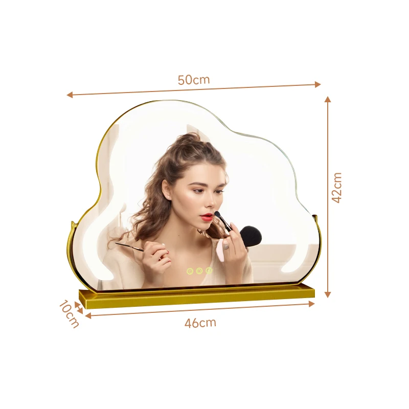 Professional Dimmable Cosmetic Make Up Mirror Luxury Custom Irregular Led Make-up Mirror