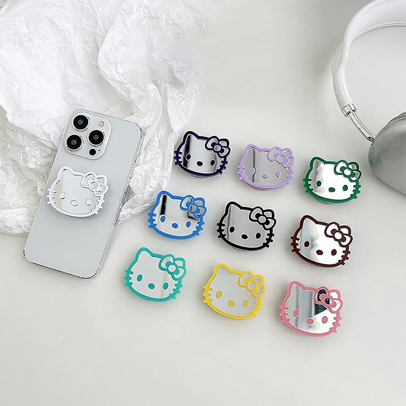 

Cartoon Cute Sanrio Kt Cat Airbag Phone Holders For Phone Kawaii Transparent Retractable Phone Stander Girl Birthday Gift