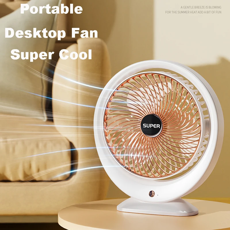 USB Desk Fan 3 Speed Adjustable Head Shake Desktop Table Fan with Strong Wind Quiet Operation Kipas USB Oscillating Gaiatop Fan