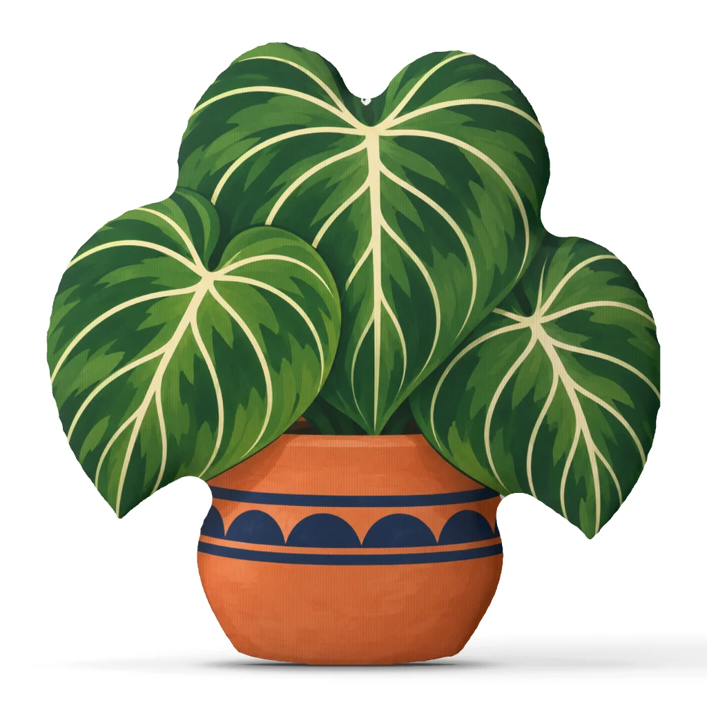 Leafy Potted Plant Pillow Tropical Houseplant Cushion Shaped Throw Pillow Plant Lover Gift for Sofa Bedroom Decor Accent