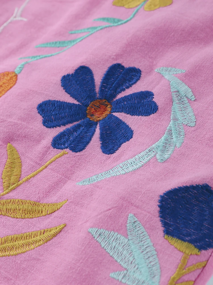 معاطف نسائية مطرزة باللون الوردي معاطف نسائية مطبوعة بياقة على شكل V وأكمام طويلة سترات فضفاضة موضة خريف 2025 ملابس خروج نسائية