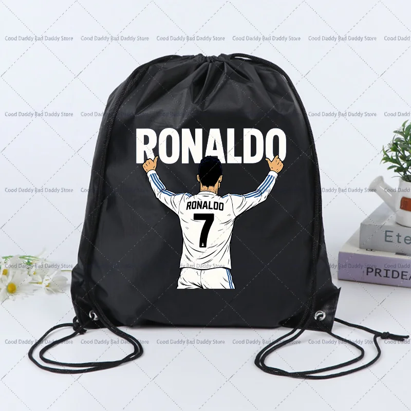 Cristiano Ronaldo tassen met trekkoord CR7 cartoon bedrukte opbergtassen grote capaciteit voetbal waterdichte rugzak verjaardagscadeaus