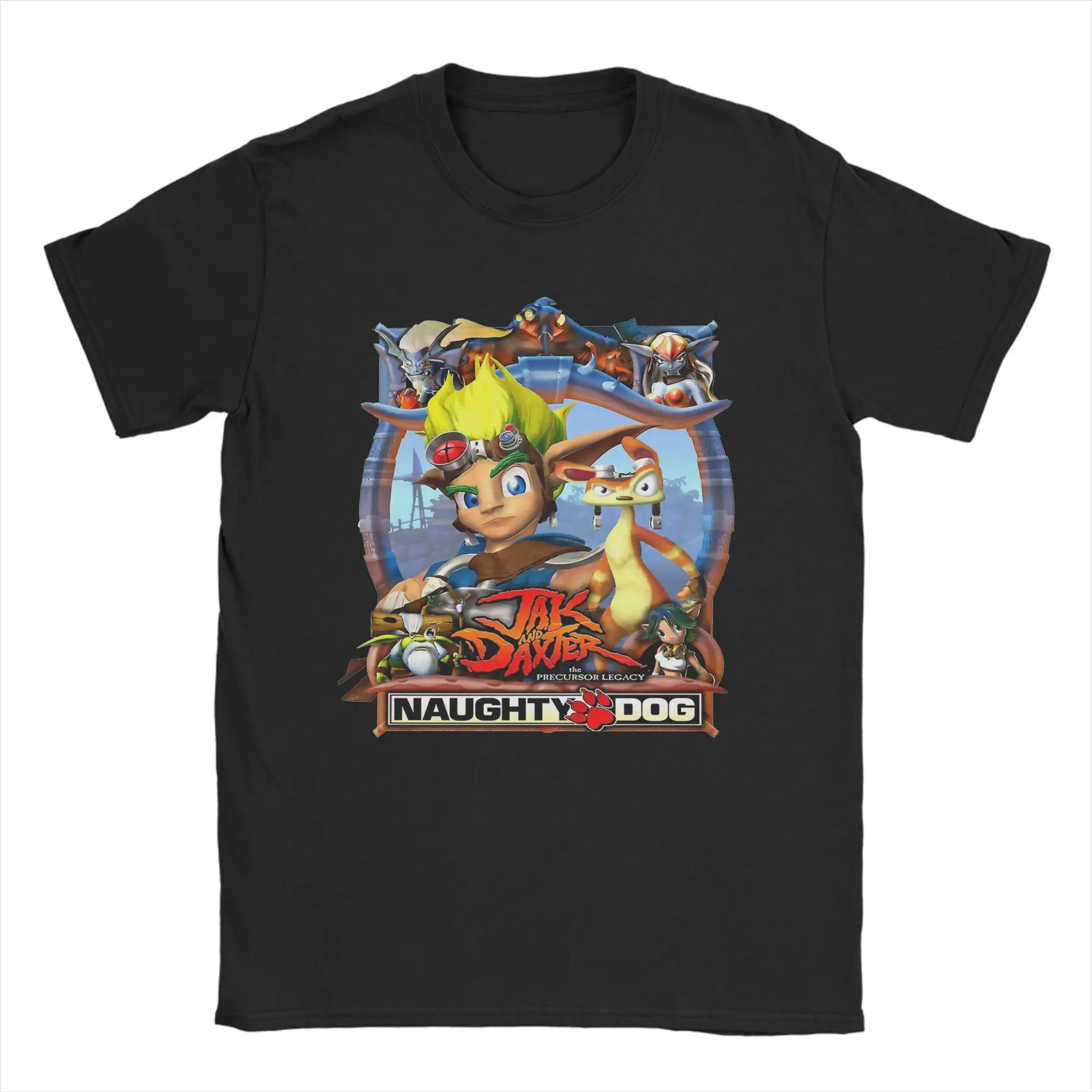 Jak and Daxter Promo Poster T Shirt Men Cotton Funny T-Shirt Crewneck  Tee Shirt Short Sleeve Tops Summer