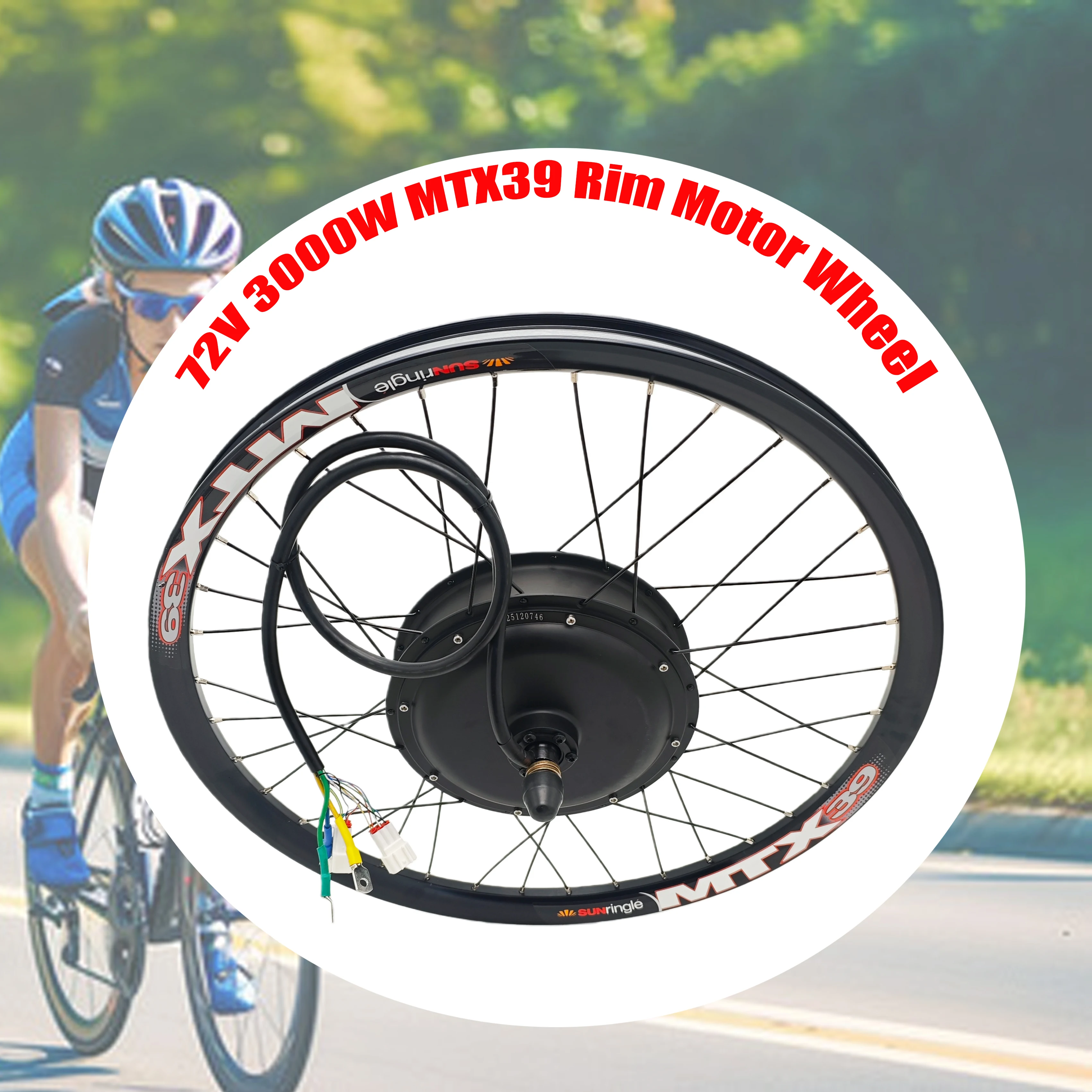 

Electric Bike Rear Wheel High Power Ebike Rear Motor Wheel 72V 3000W MTX39 Rim 135mm 155mm Dropout