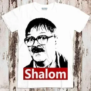 Friday Night Dinner Funny Jim Bell Shalom Ideal Gift Unisex Ladies Vintage White T Shirt 8340