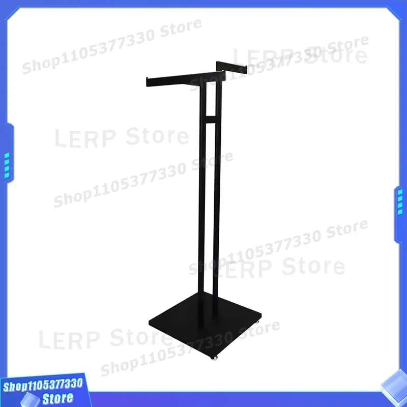 Adjustable Black Metal Garment Hanger Handbag Display Rack Wholesale Shop Design Factory Direct Sale for Clothing Store