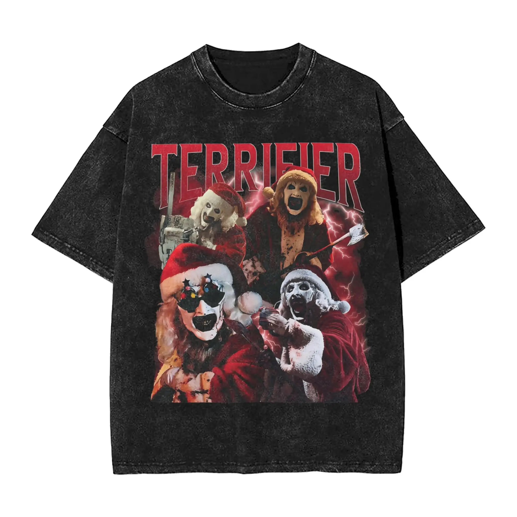 

Art The Clowns Terrifier Christmas T Shirts Hip Hop Washed Harajuku T-Shirts Novelty Men Women Tops Streetwear Graphic Tees
