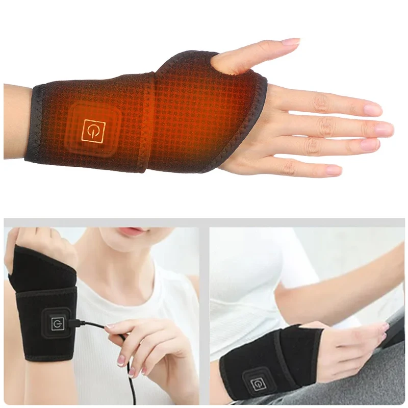 Wrist Brace Electric Heating Breathable USB Rechargeable Support Protector Arthritis Tendonitis Carpal Tunnel Hand WristBand Pad