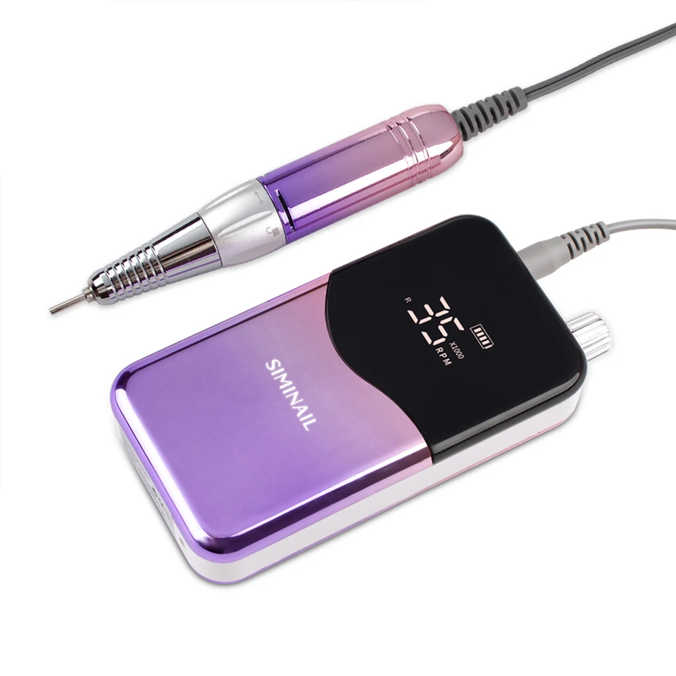 Máquina profesional de fresas para uñas SIMINAIL 35000RPM, lima eléctrica portátil recargable, kit de manicura con fresas 5