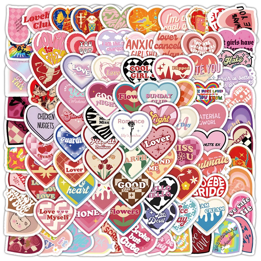 10/30/50/100PCS การ์ตูนสร้างสรรค์ Love Graffiti สติกเกอร์ INS ขนาดเล็กสด Graffiti DIY แล็ปท็อปกระเป๋าเดินทางรถ iPad กันน้ํารูปลอก