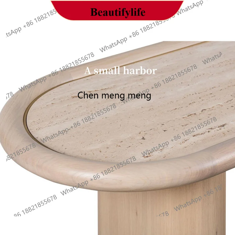 E153 Italian minimalist entrance table, solid wood strip case, marble ultra-narrow end view table, sofa back