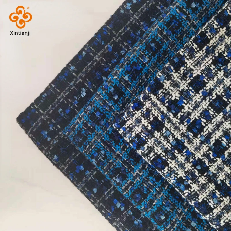 

1 Yard Autumn and Winter Woolen Tweed Plaid Fabric Thick Jacquard Dress Short Skirt Coat Fabric DIY Sewing 57 inches Width