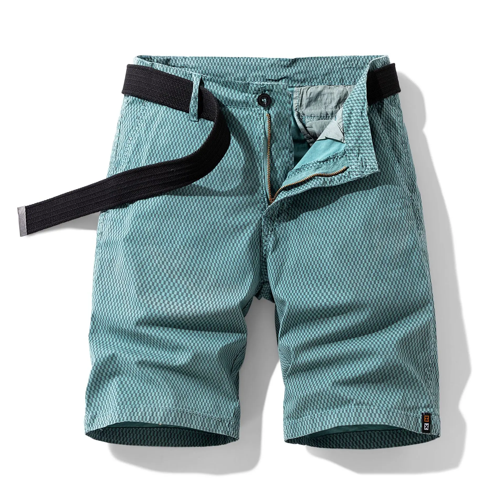 2025 Nieuwe casual shorts voor heren, outdoor met riem, zomergestreepte trendy losse werkshort 28-38