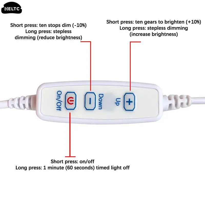 USB bianco DC 5V chip LED dimmerabili 5730 SMD lampada a LED luce fai da te lampadina a LED regolabile Dimmer apprendimento lampada ricaricabile