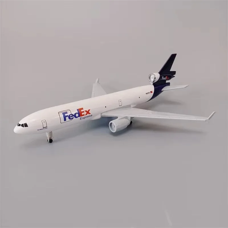 Modelo de avião 20cm ar fedex express companhias aéreas MD MD-11 kits de avião modelo de liga de metal para construir com rodas avião de trem de pouso