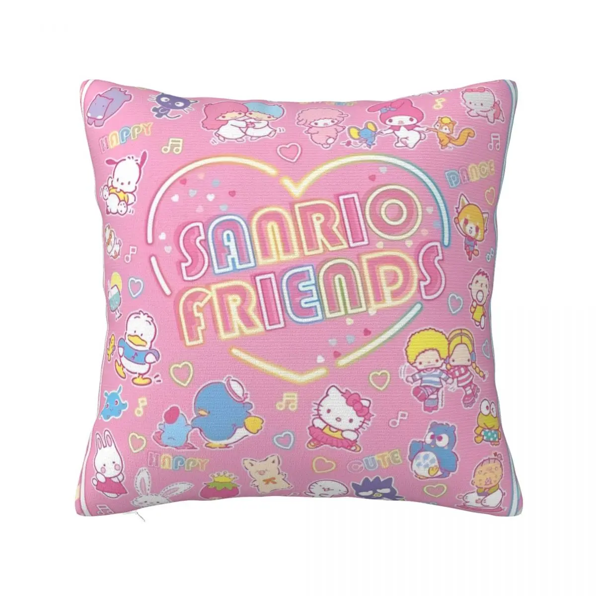 Printed Sanrio Friends Kuromi Melody Hello Kitty Pillowcase Polyester Cushion Cover Pillow Case Cover Home Square 40cm