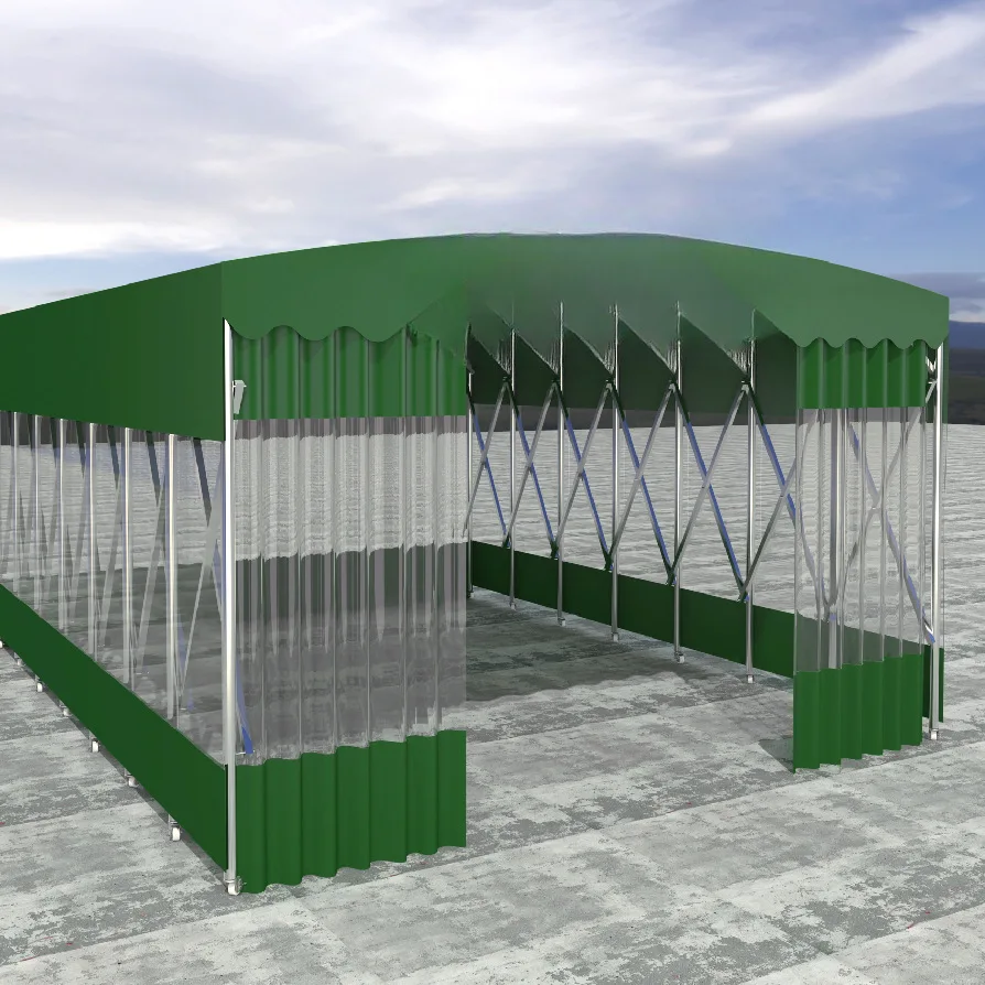 Large sliding canopy, movable telescopic canopy, parking shed, sunshade, workshop, outdoor shrink tent flip canopy