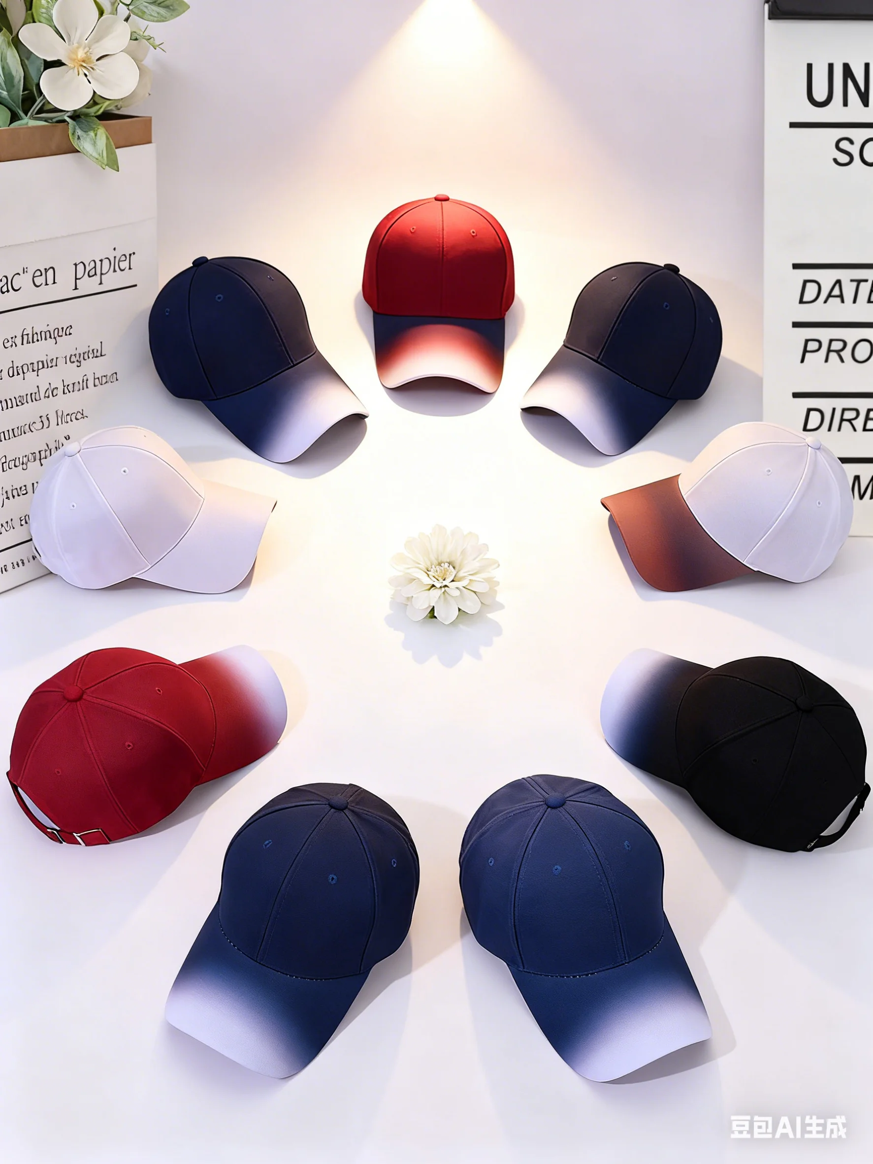 Flammmuster-Baseballkappe im koreanischen Stil, geeignet für den täglichen Gebrauch – atmungsaktive Polyesterkappe, perfekt für Sport und Outdoor-Wechselstrom