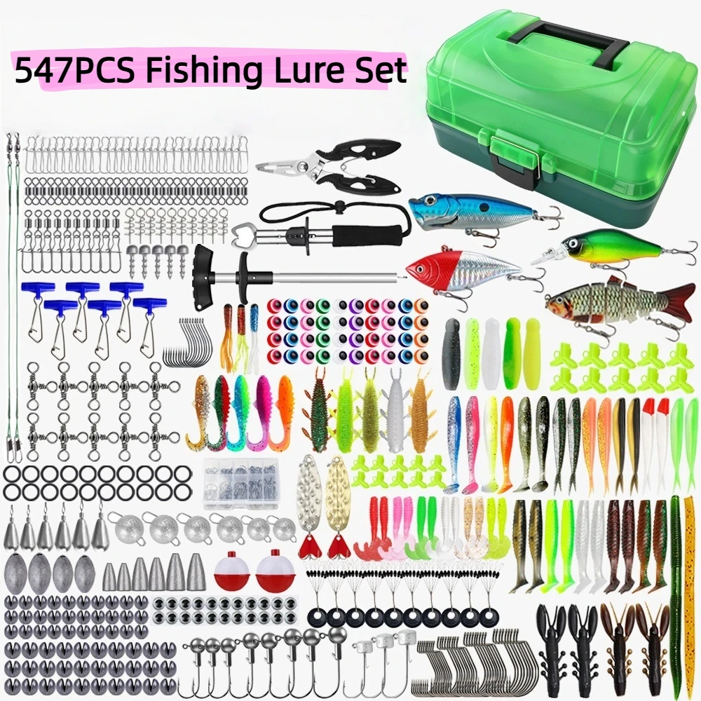547pcs-mixed-fishing-lure-set-minnow-spoon-soft-bait-crank-hooks-sinkers-swivels-fishing-tackle-accessories-kit