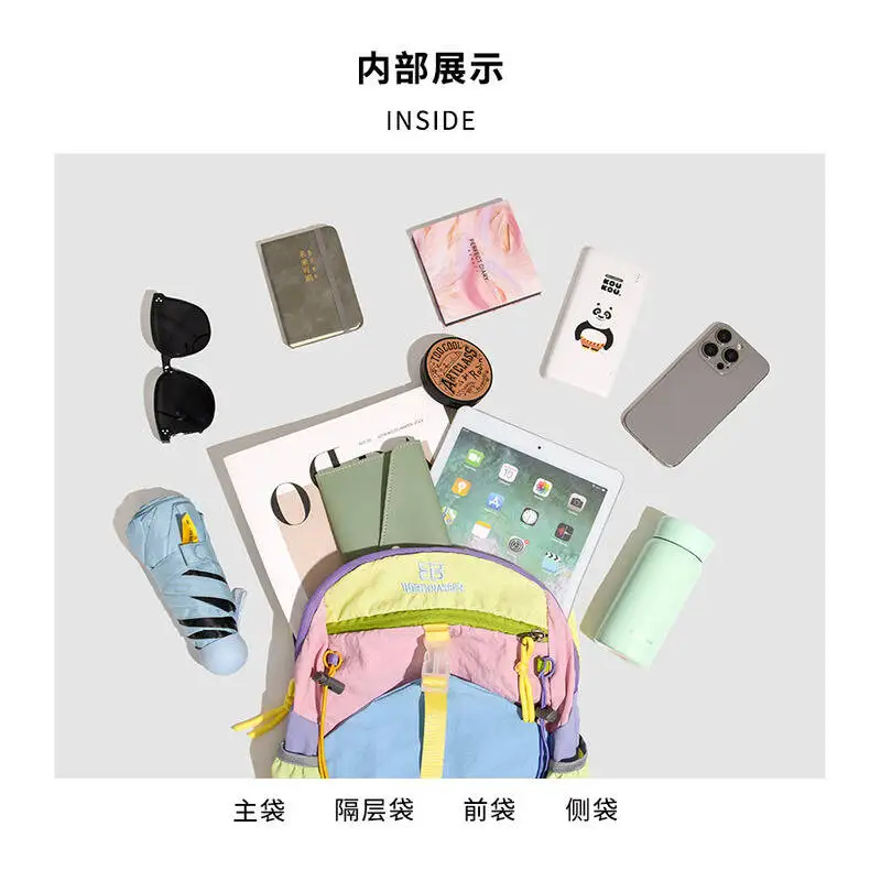 حقائب ظهر كاجوال ملونة للرجال والنساء حقيبة ظهر متعددة الوظائف مناسبة للسفر والمدرسة والعمل والرياضة واللياقة البدنية وركوب الدراجات