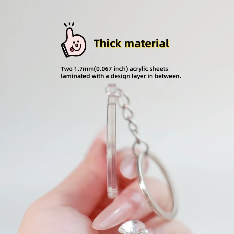 2D FLAT 6cm/2.36inch 1개 맞춤형 애완동물 사진 키체인 - 자동차 키체인, 독특한 동물/캐릭터 테마 펜던트 선물 썸네일 4