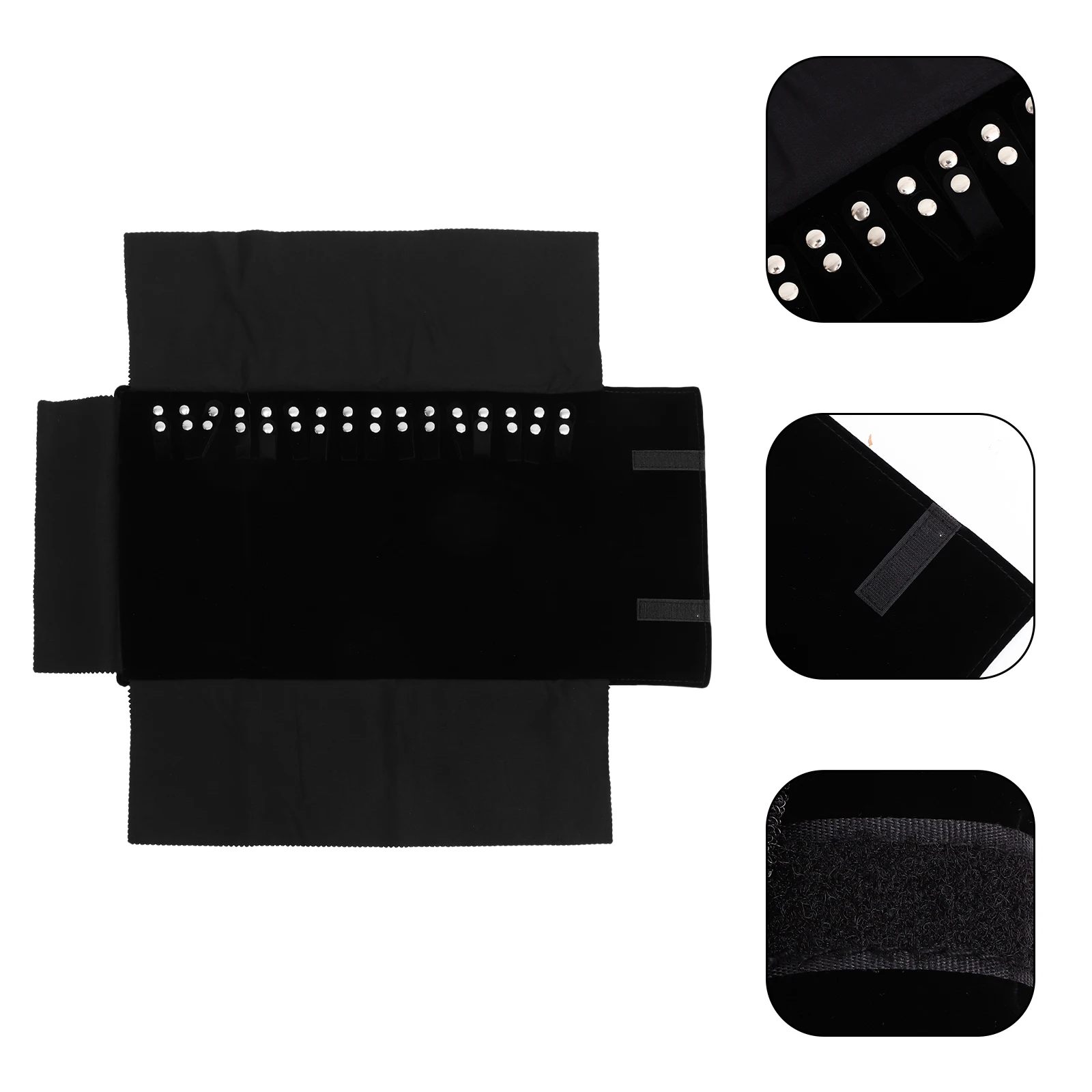 

Jewelry Storage Bag Foldable Travel Multifunction Bags Hanging Black Pouch Traveling Holder