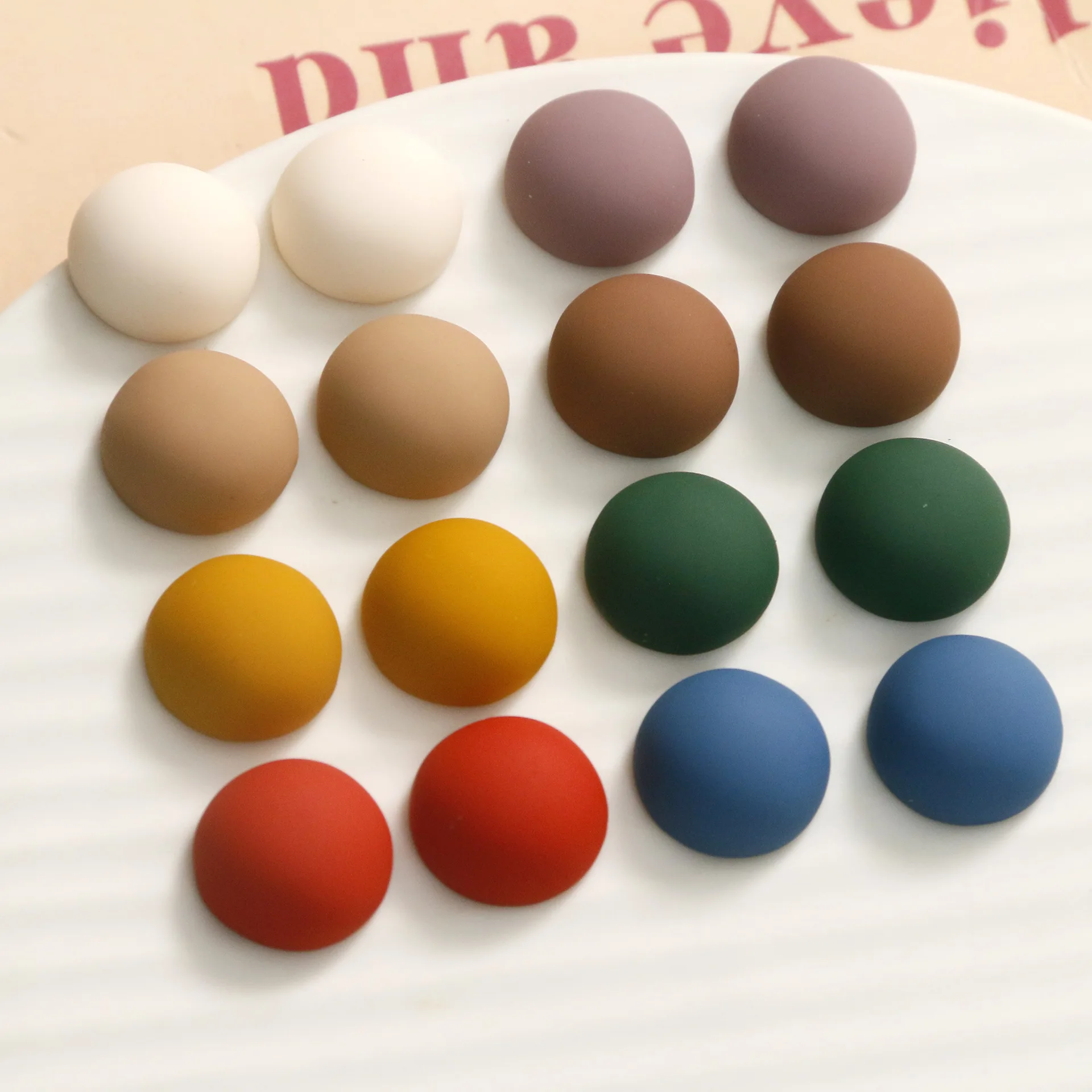 Autumn Winter Retro Frosted Matte Half Face Resin Patches DIY Accessories for Earrings Hair Clips Phone Case