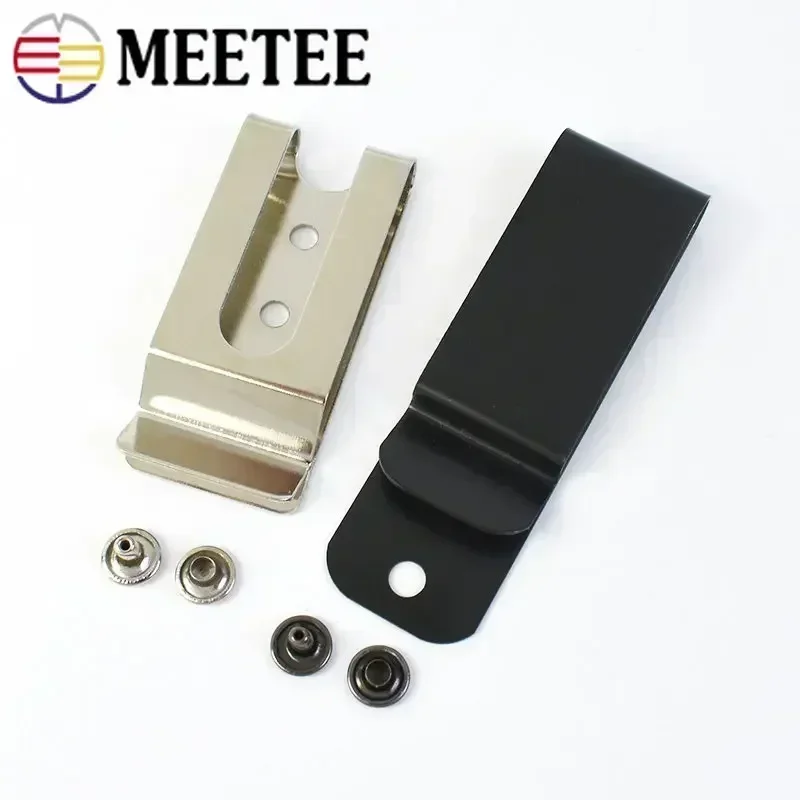 Meetee 4-20Pcs Metal Clips Buckle For Belt Purse Bag Spring Clasp Waist Loop Screw Holes Hooks DIY Keychain Hardware Accessories