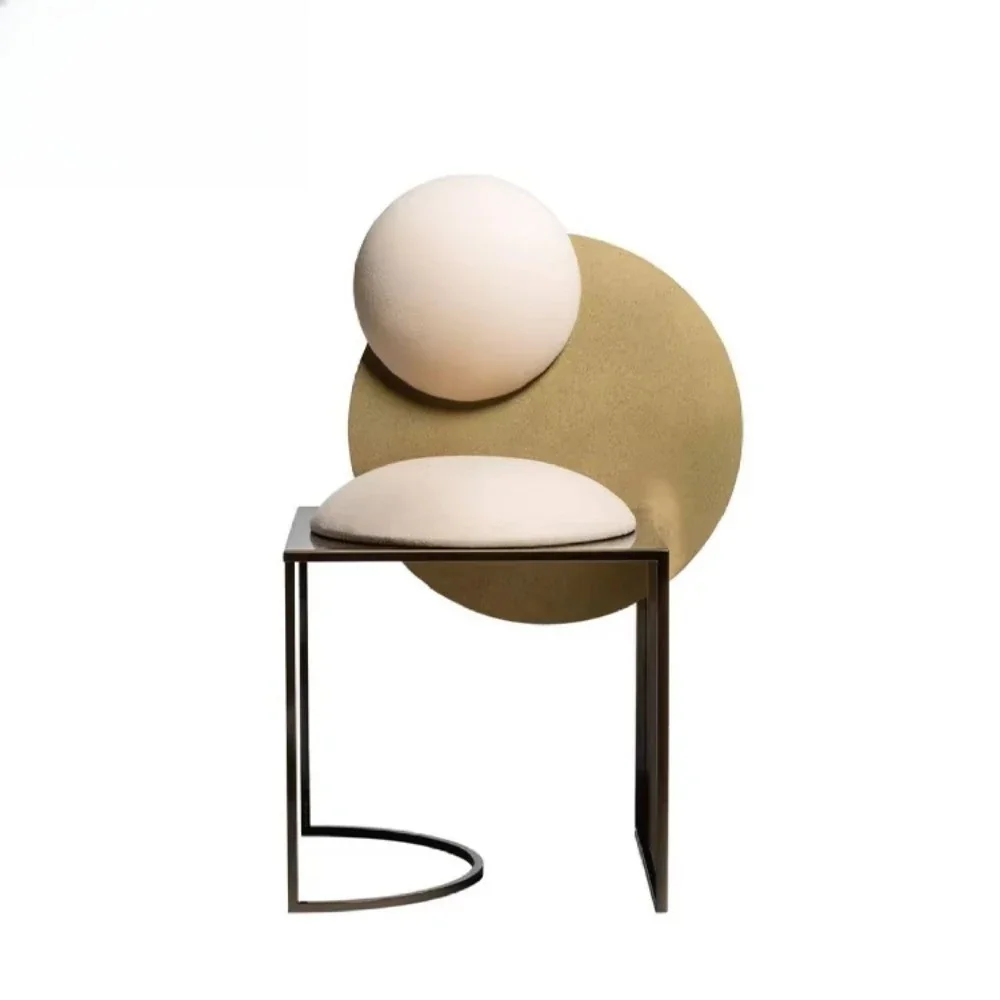 Furniture Postmodern Luxury Gold Metal Dining Chairs Unique Fashion Leisure Chairs