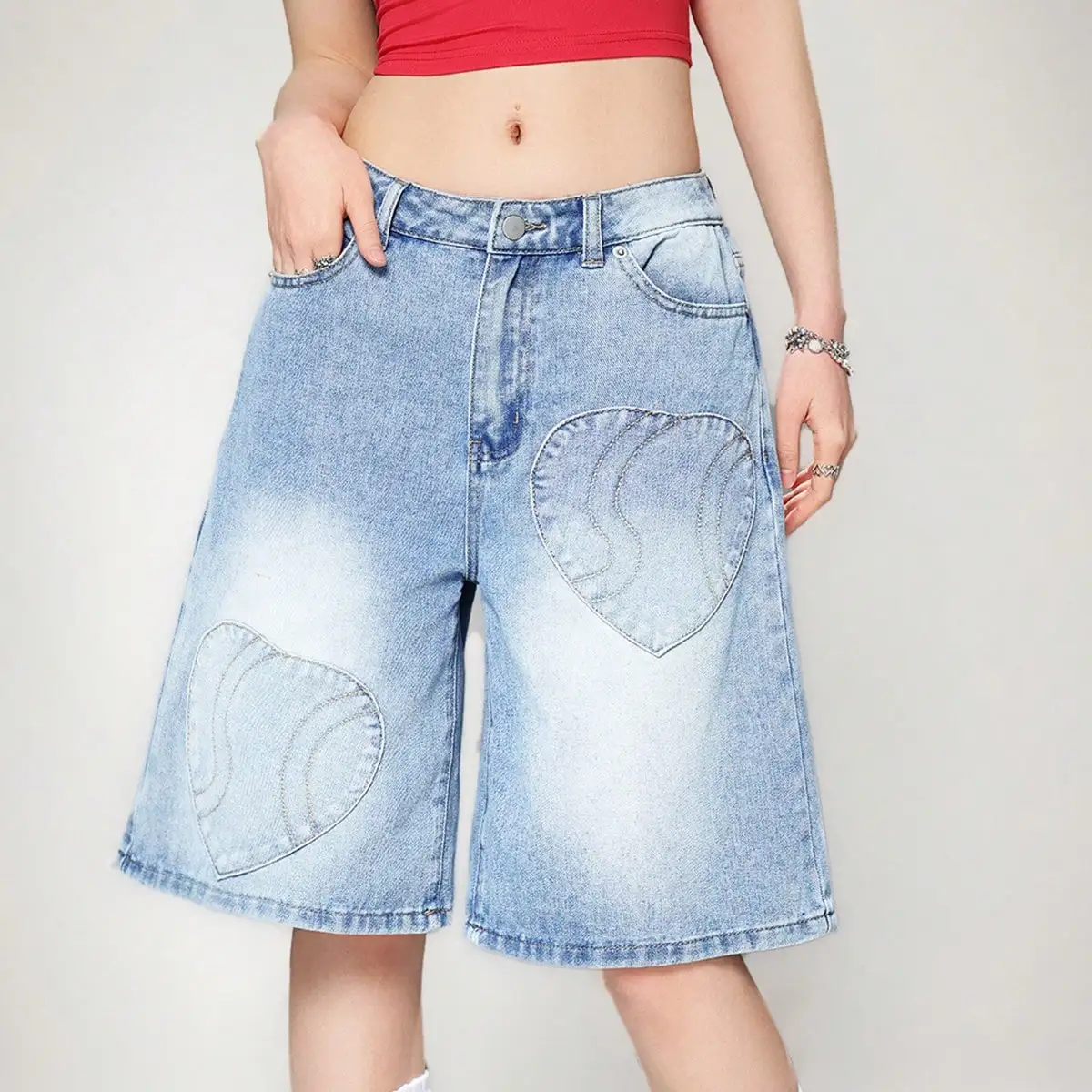 

Американские ретро джинсы пять четвертей, женские летние 2024, новые прямые брюки свободного кроя с высокой талией, утягивающие широкие брюки средней длины