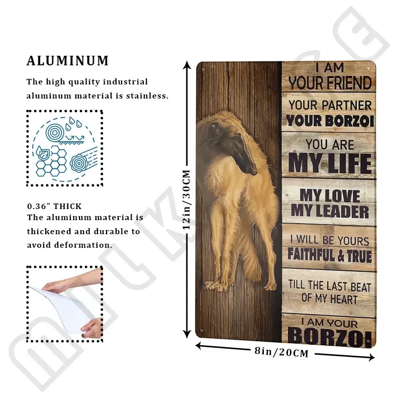Afghan Hound Vintage Poster Metal Signs Retro Tin Sign Decorative Plaque Room Decoration for Pub Bar Man Cave Club Wall Decor