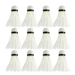 Badminton Feather 12PCS Badminton Trainer Ball Speed Training Hitting Practice Shuttlecock For Youth Players Beach Racket Games