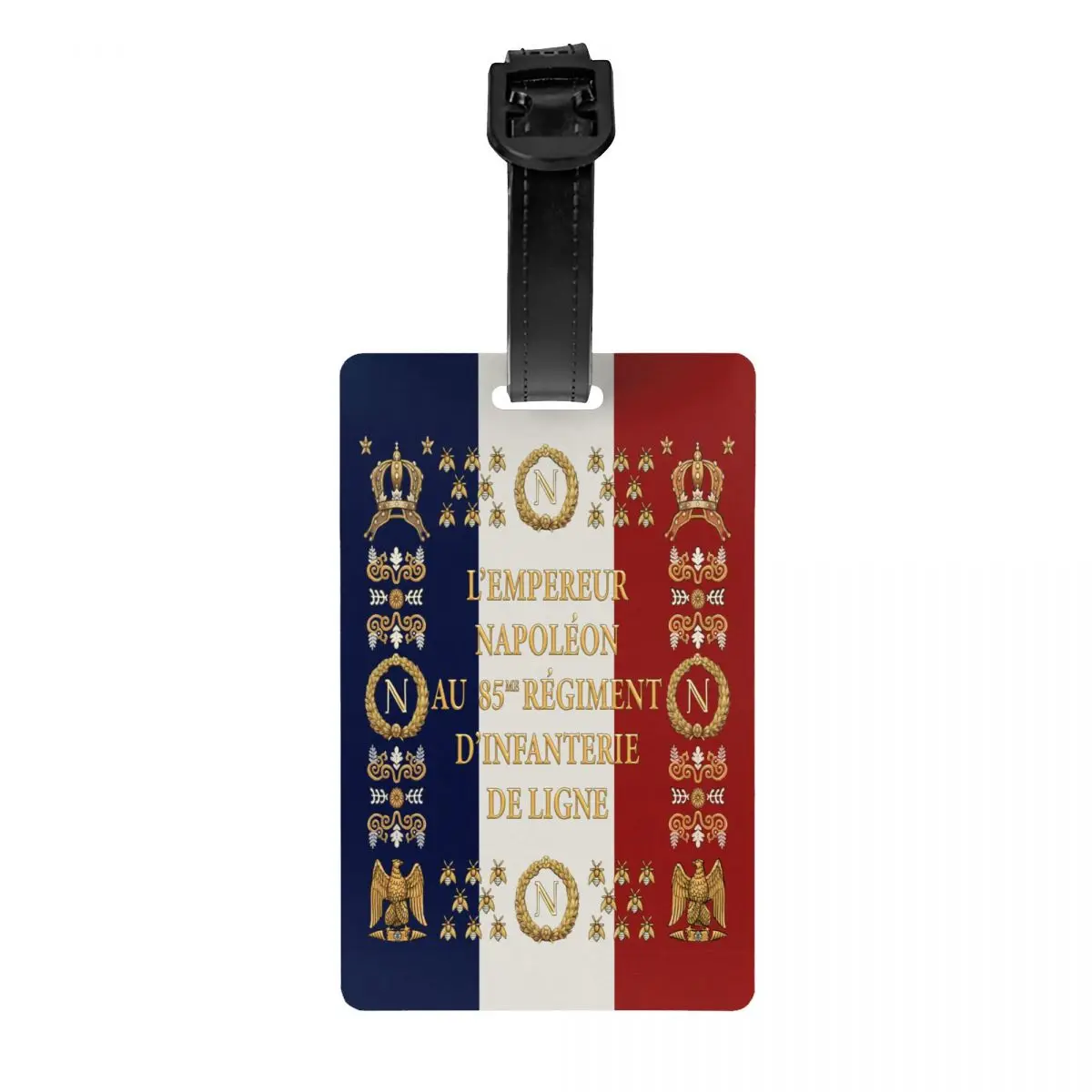 Custom Napoleonic French 85th Regimental Flag Luggage Tags for Suitcases France Fleur De Lis Baggage Tags Privacy Cover ID Label