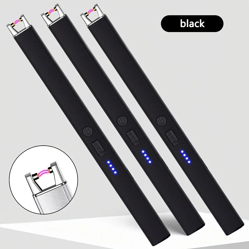3/ 1Windproof Fireles Electronic Lighter USB Rechargeable Arc Lighter with Safety Lock Portable Kitchen Outdoor BBQ Camping Tool