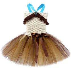 Indian Princess Tutu Dress Children Girls Fancy Birthday Party Dresses Carnival Halloween Cosplay Costume for Kids Clothes 1-14Y